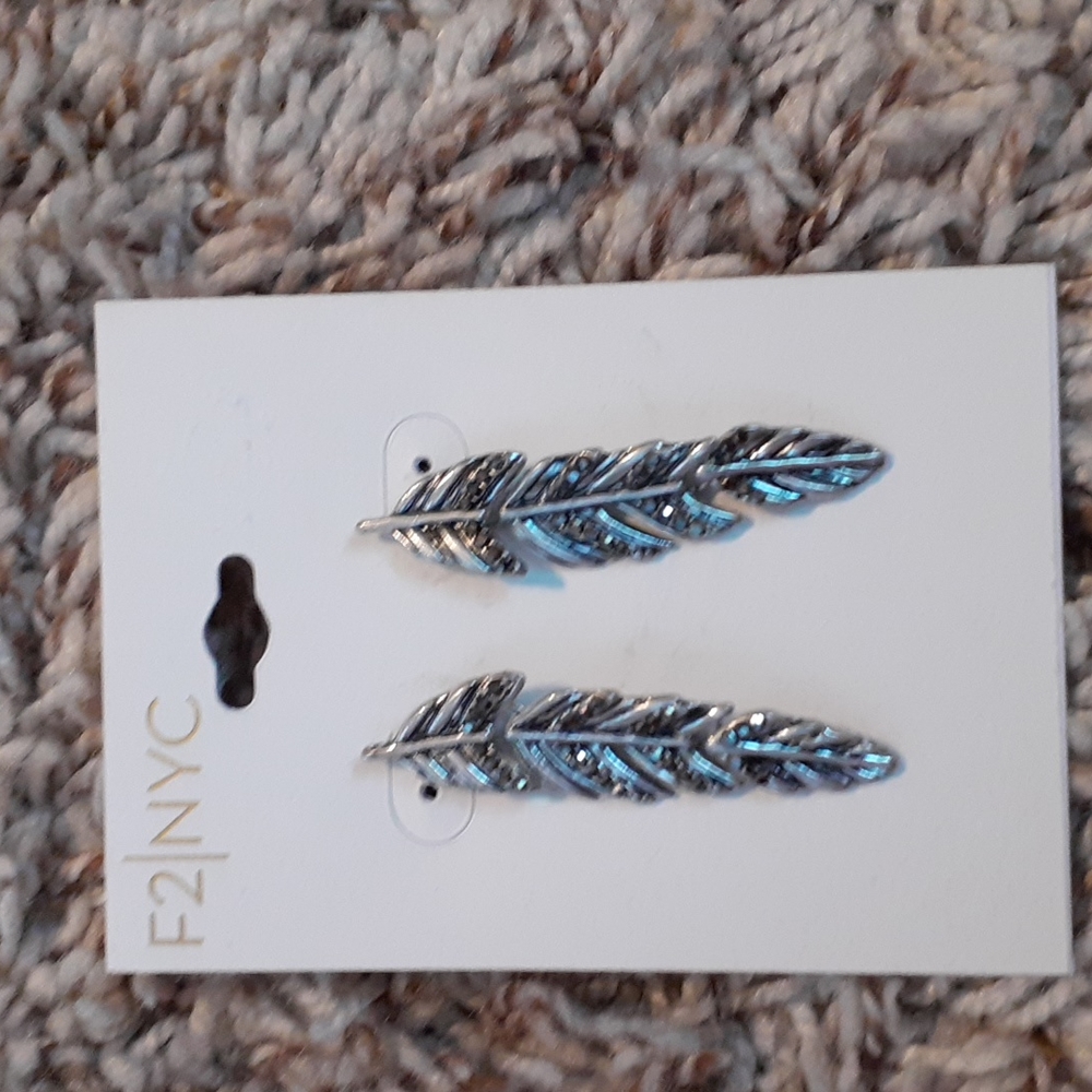 New on card Cute segmented Feather earrings